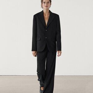 Massimo Dutti Crepe blazer with buttons